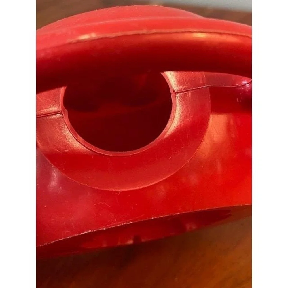Vintage Watering Can Toy Mob Superjouet Red Plastic Made in France Frog Flower